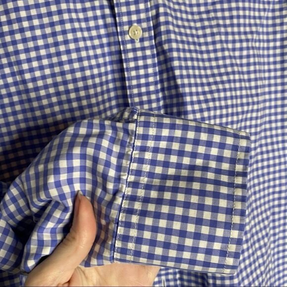 Untuckit Blue White Check Brachetto Button Down Shirt - Picture 3 of 6